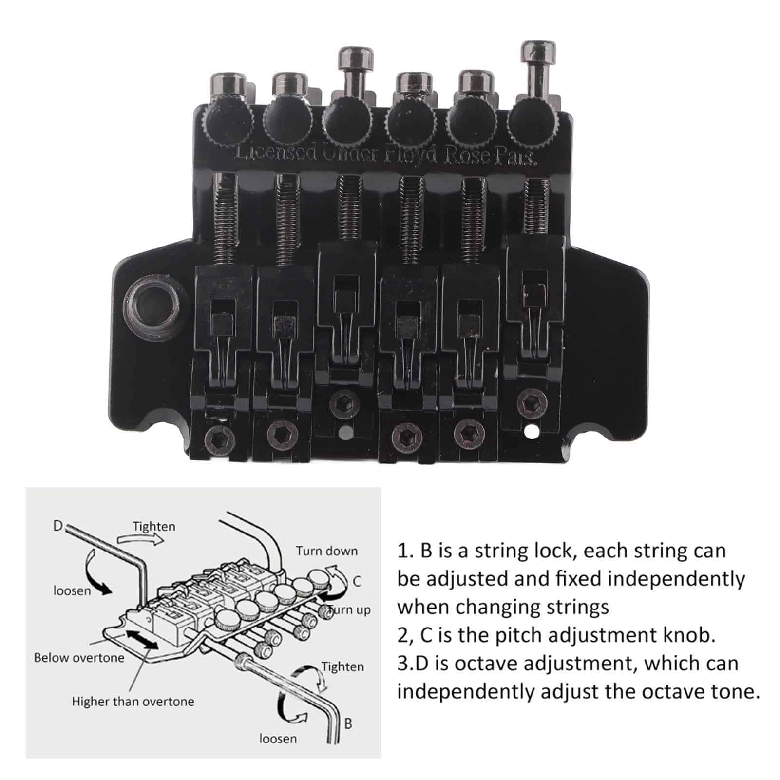 Sistema de Puente de Tremolo de Bloqueo Doble para Guitarra - Imagen 9