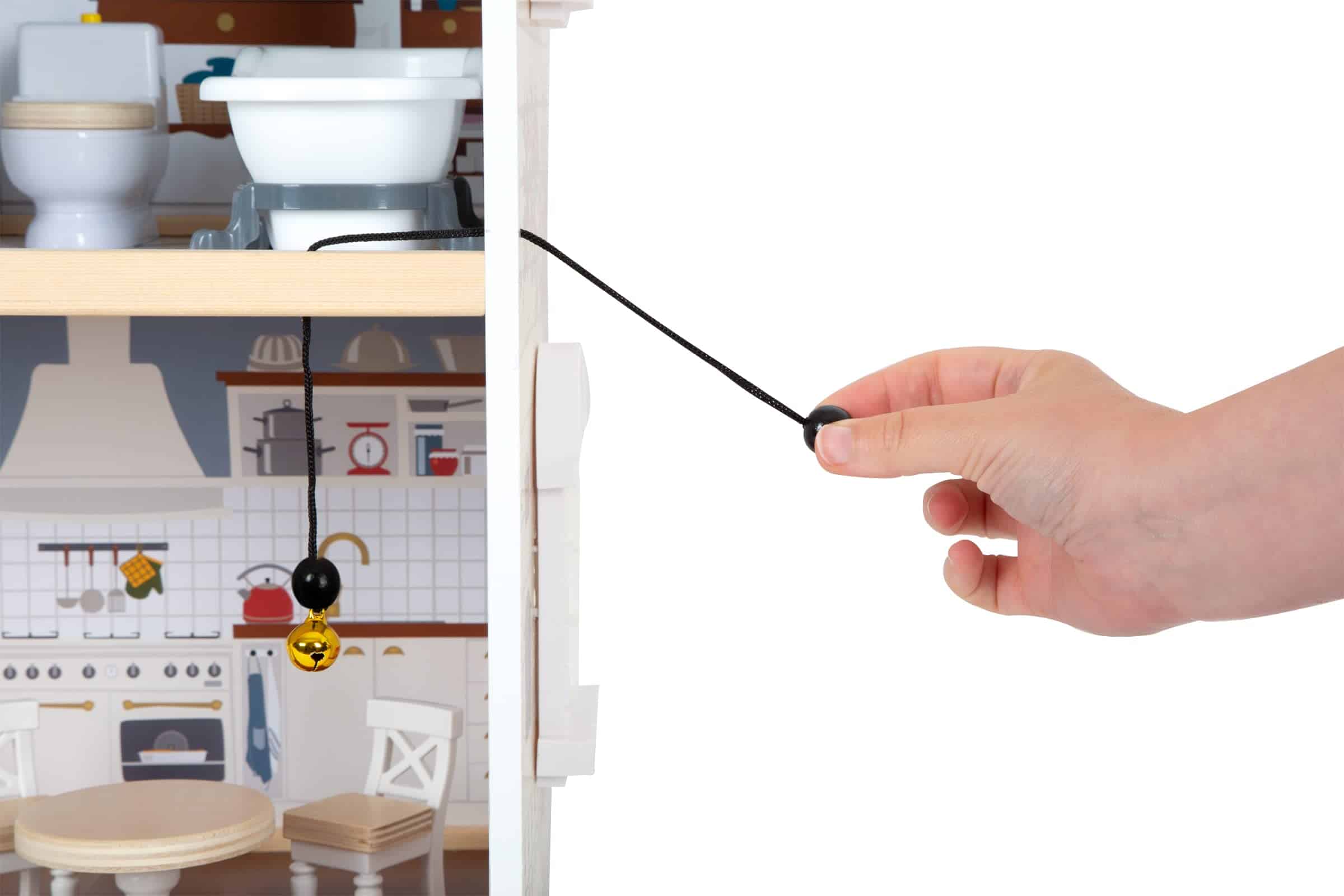 Casa de muñecas urbana pequeña de Small Foot Wooden Toys, - Imagen 10