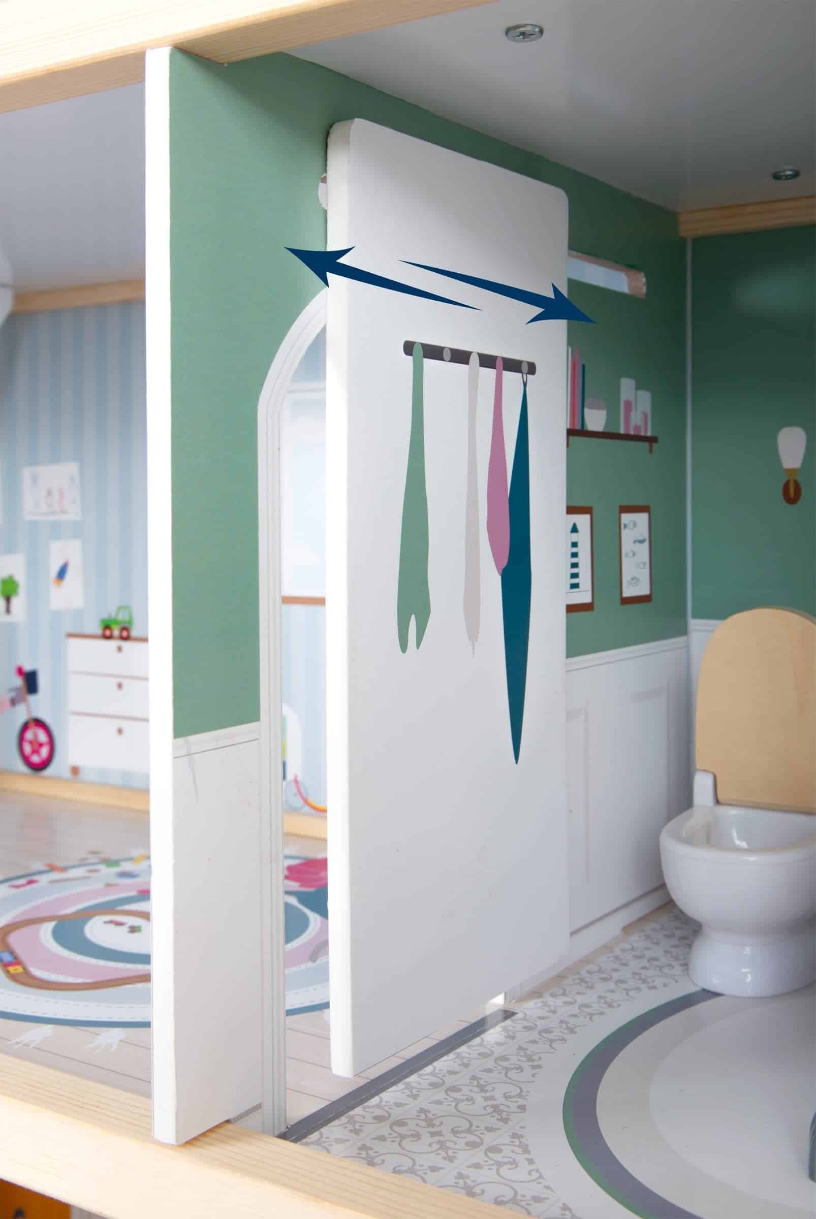 Casa de muñecas urbana pequeña de Small Foot Wooden Toys, - Imagen 8