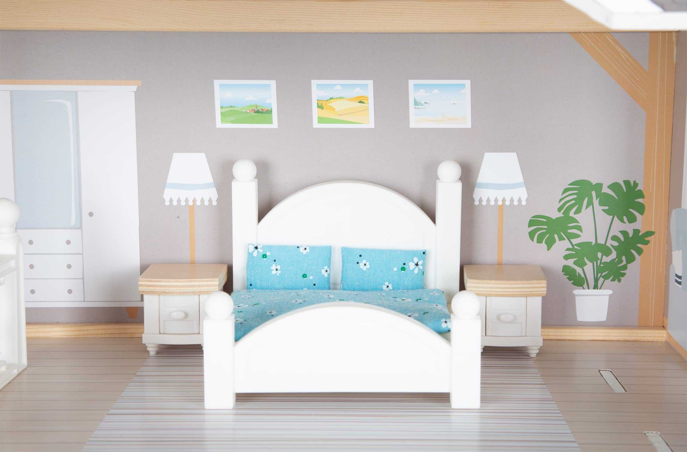 Casa de muñecas urbana pequeña de Small Foot Wooden Toys, - Imagen 9