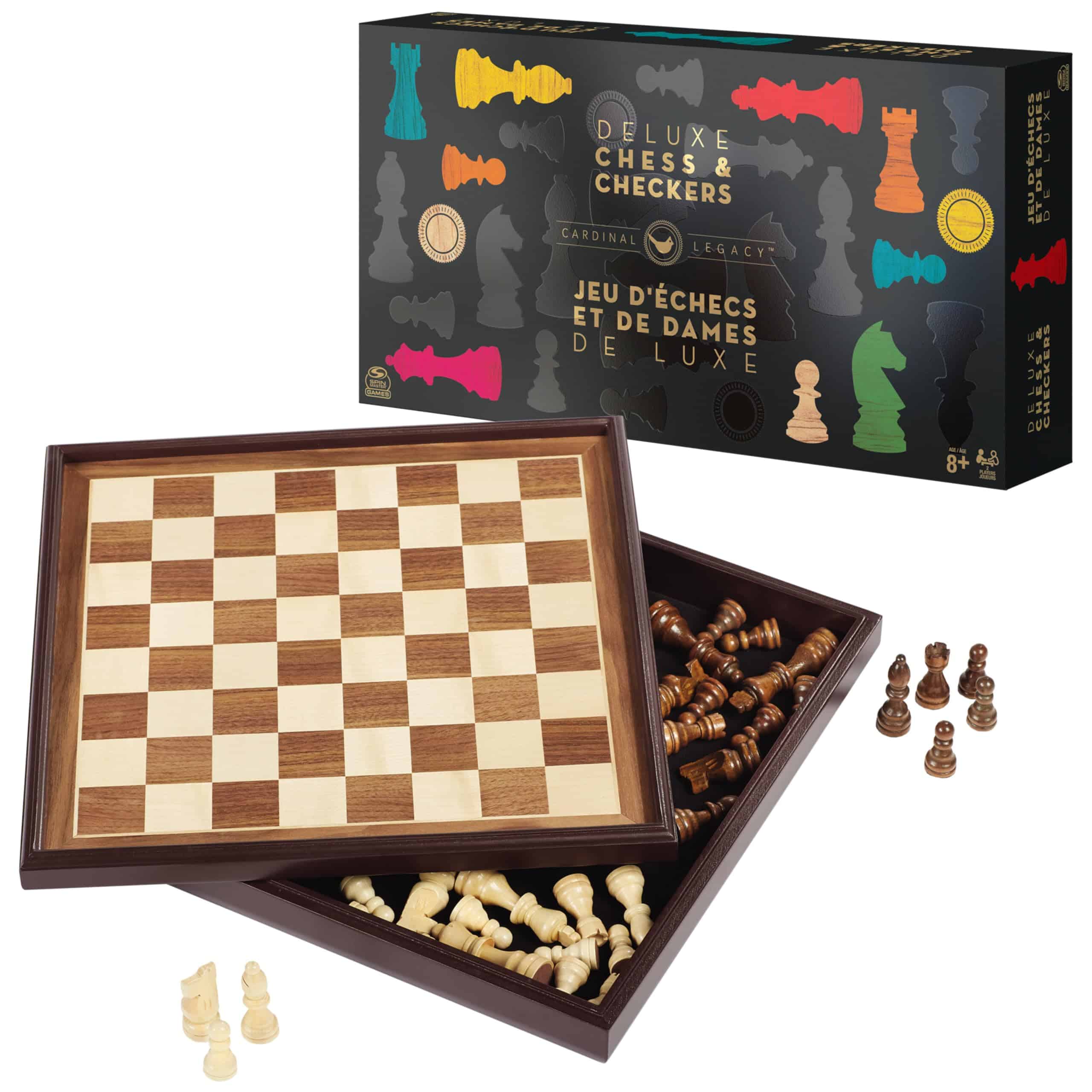 Juego de ajedrez y damas Legacy Deluxe, juego clásico para