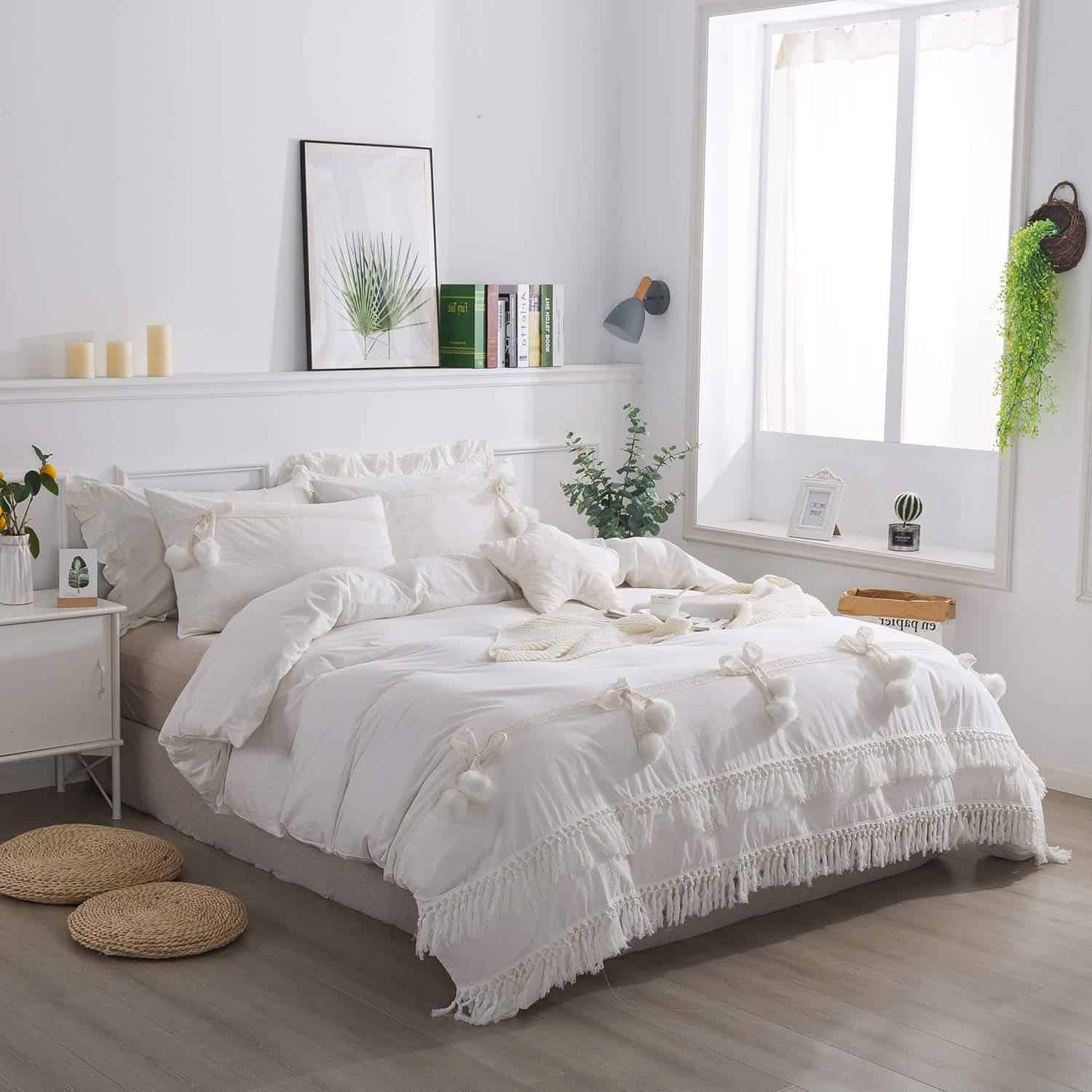 Juego de Ropa de Cama Softta Vintage Elegante Blanco 3