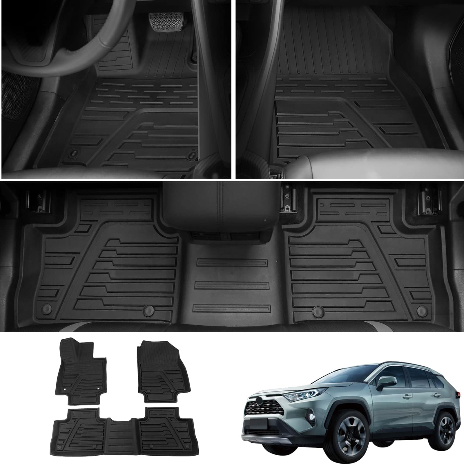 Tapetes para piso Bomely Compatible con Toyota Rav4 Tapetes