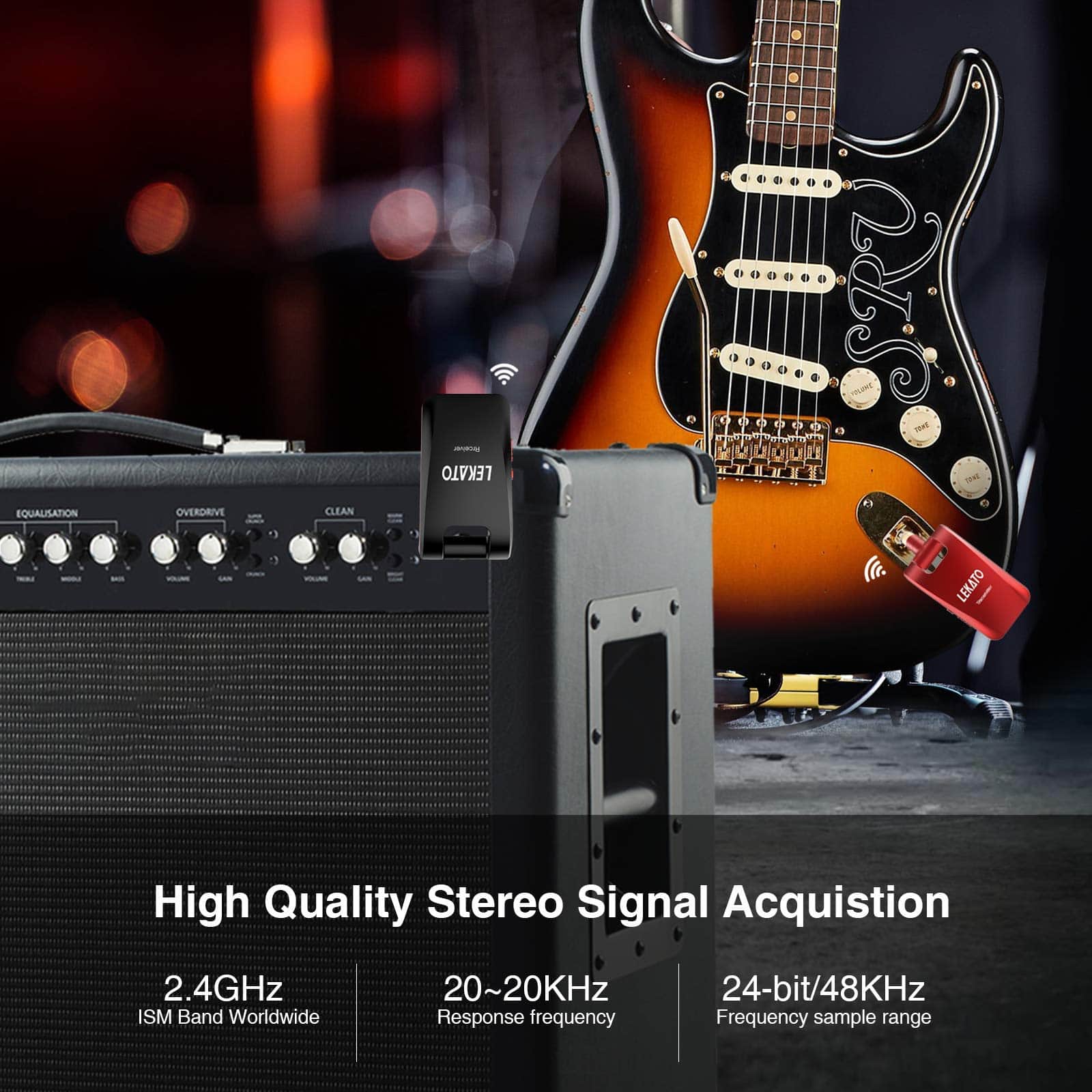 Sistema de Guitarra Inalámbrico LEKATO 2.4GHz 6 Canales - Imagen 5