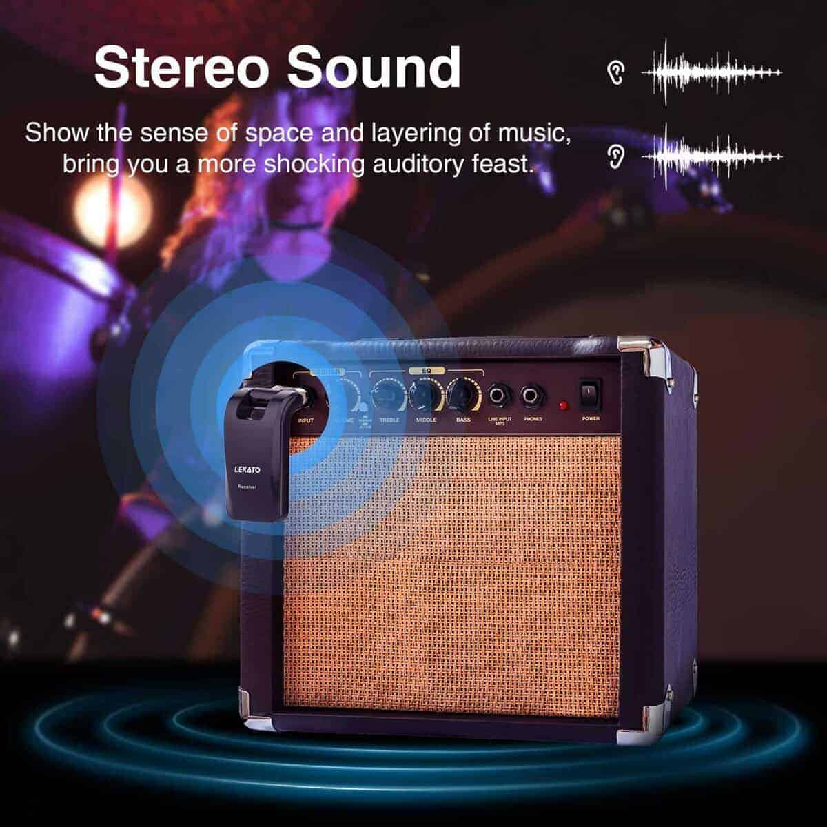 Sistema de Guitarra Inalámbrico LEKATO 2.4GHz Transmisor - Imagen 4