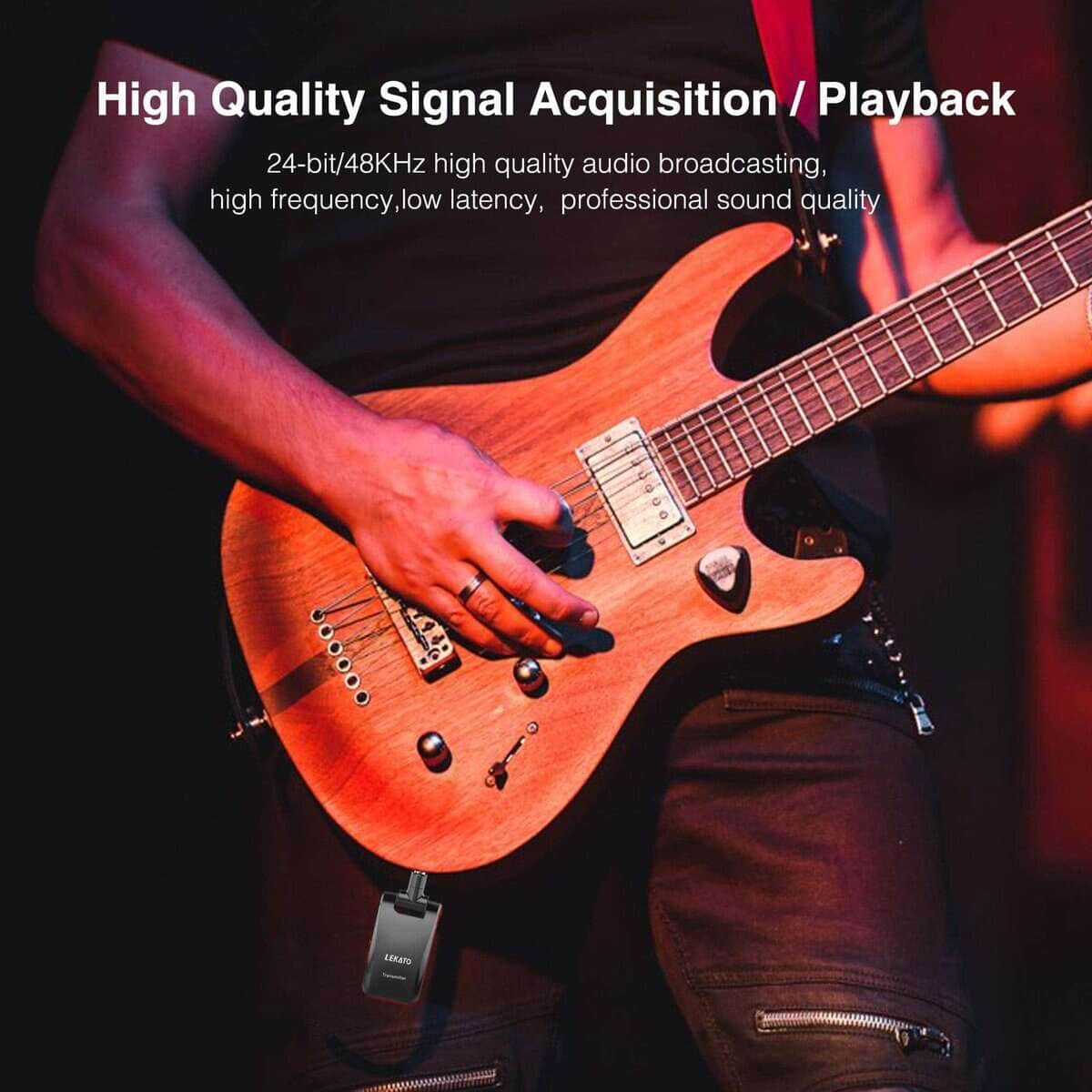 Sistema de Guitarra Inalámbrico LEKATO 2.4GHz Transmisor - Imagen 9