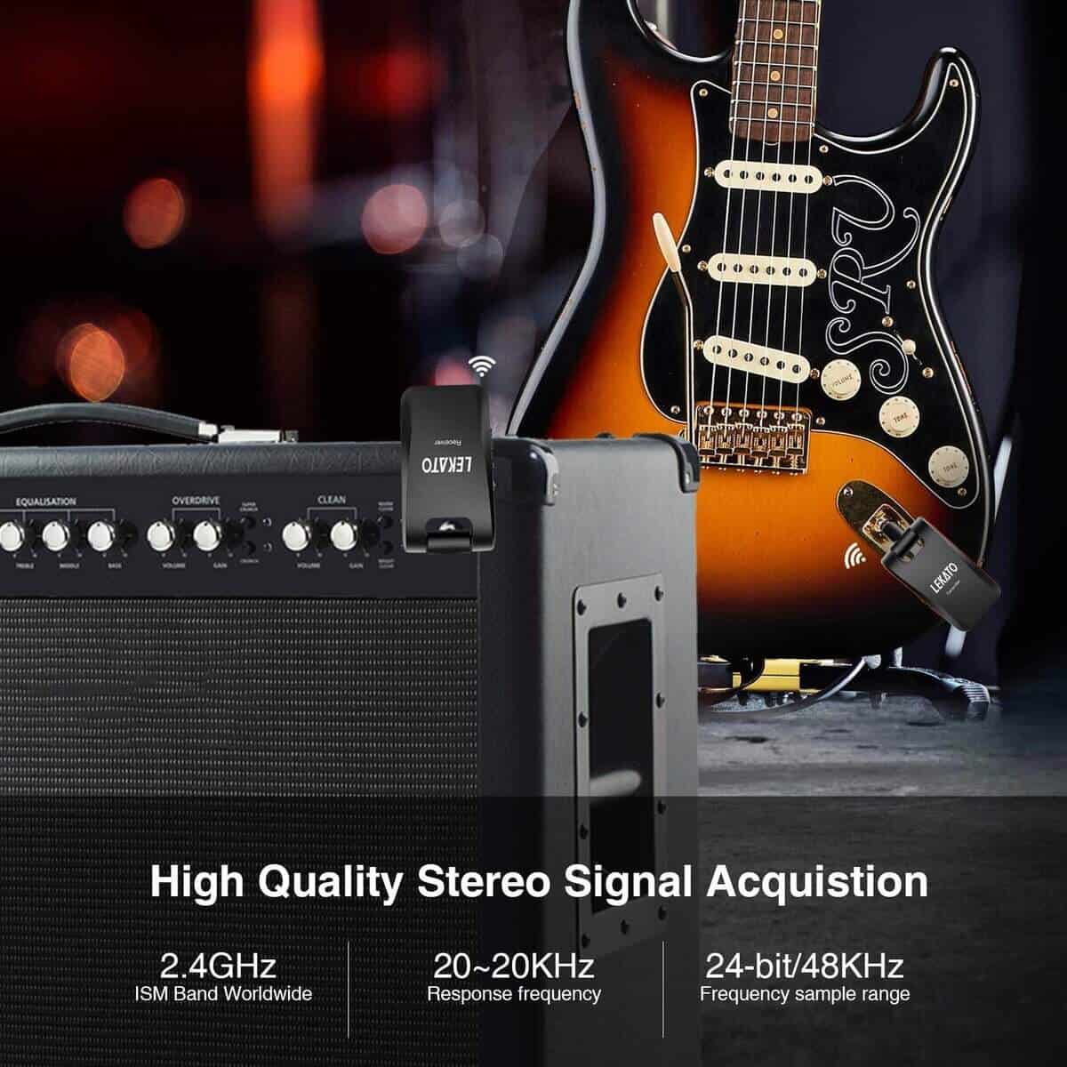 Sistema de Guitarra Inalámbrico LEKATO 2.4GHz Transmisor - Imagen 5
