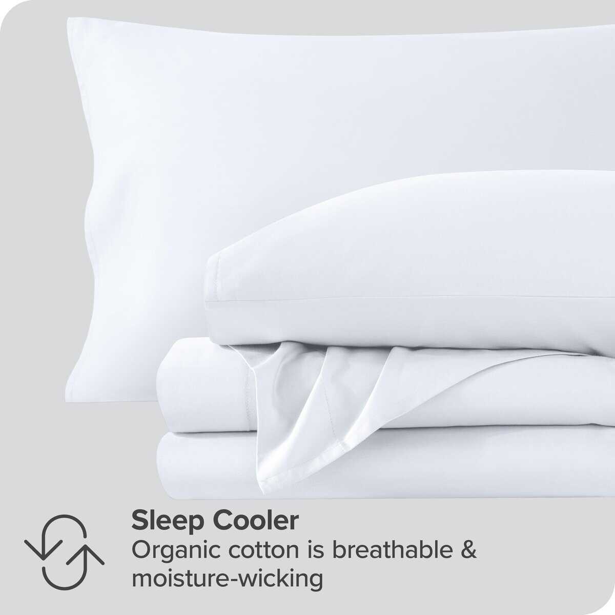 Juego de sábanas gemelas 100% algodón orgánico de Bare Home - Imagen 7