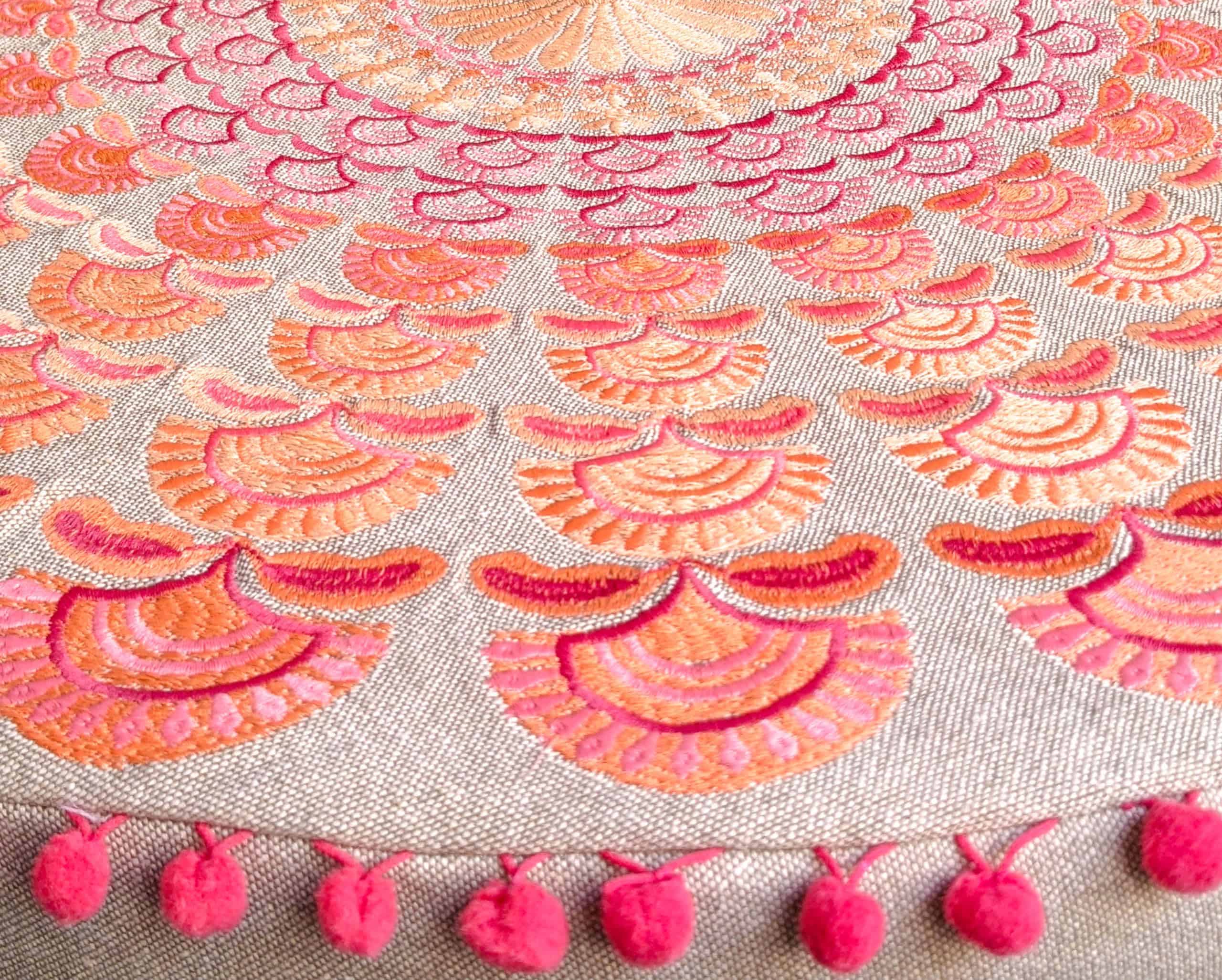 Funda de cojín grande estilo boho Mandala Life ART rosa - Imagen 8