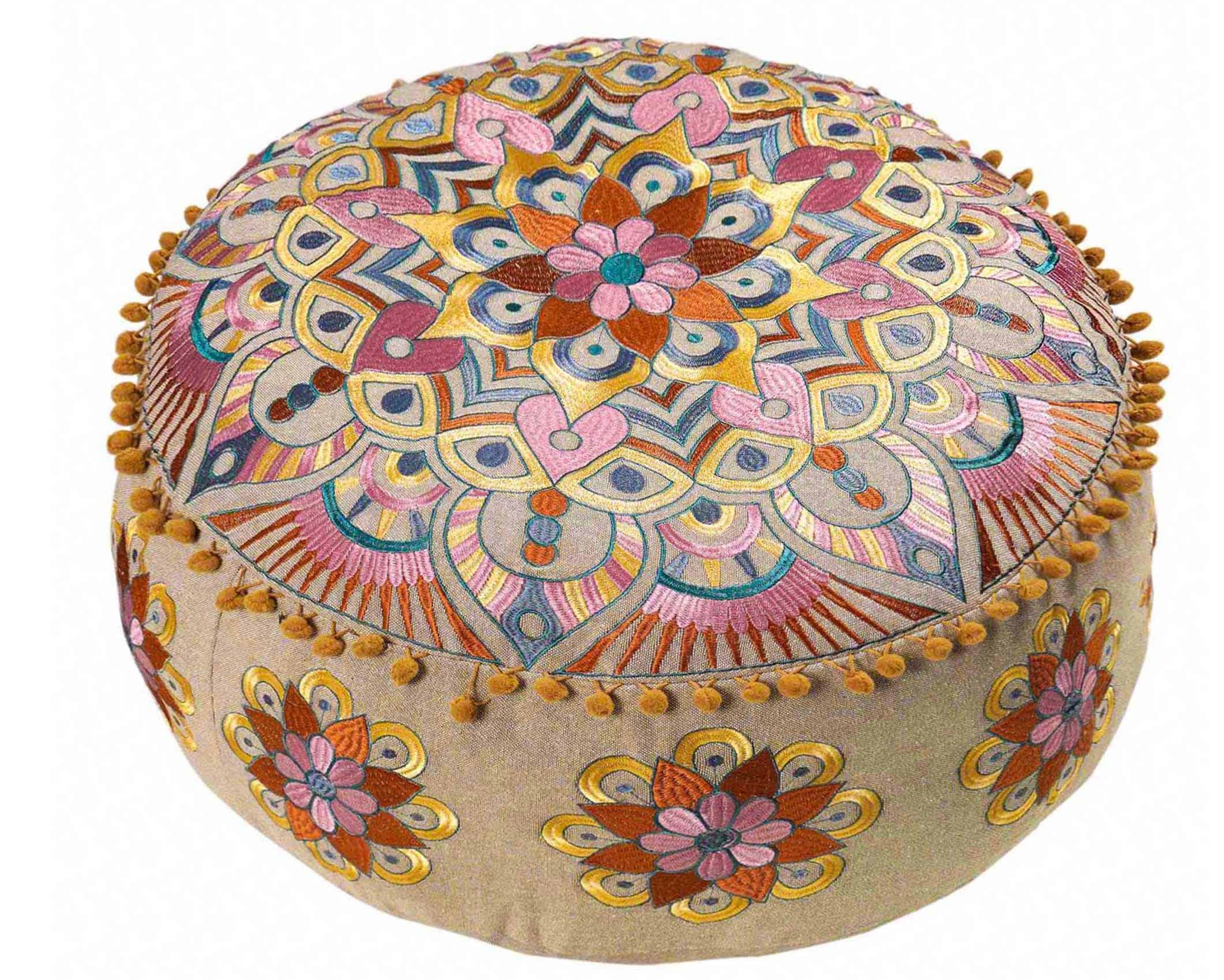 Funda de cojín redondo moderno con diseño de flor para