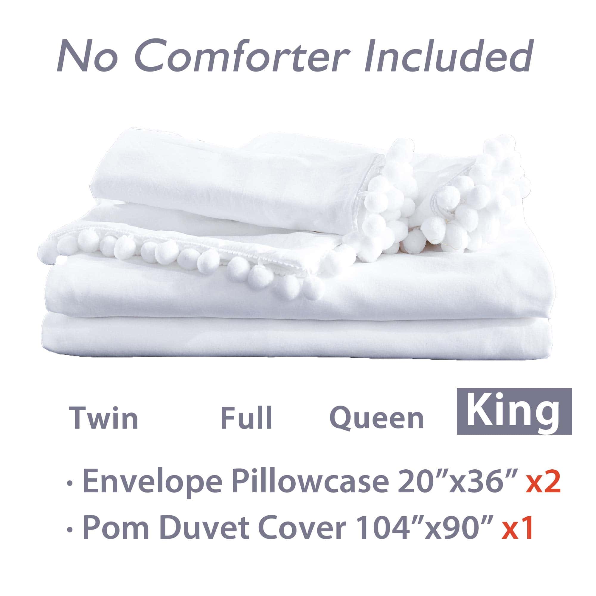 Andency Juego de Funda de Edredón con Flecos de Pom Pom - Imagen 8