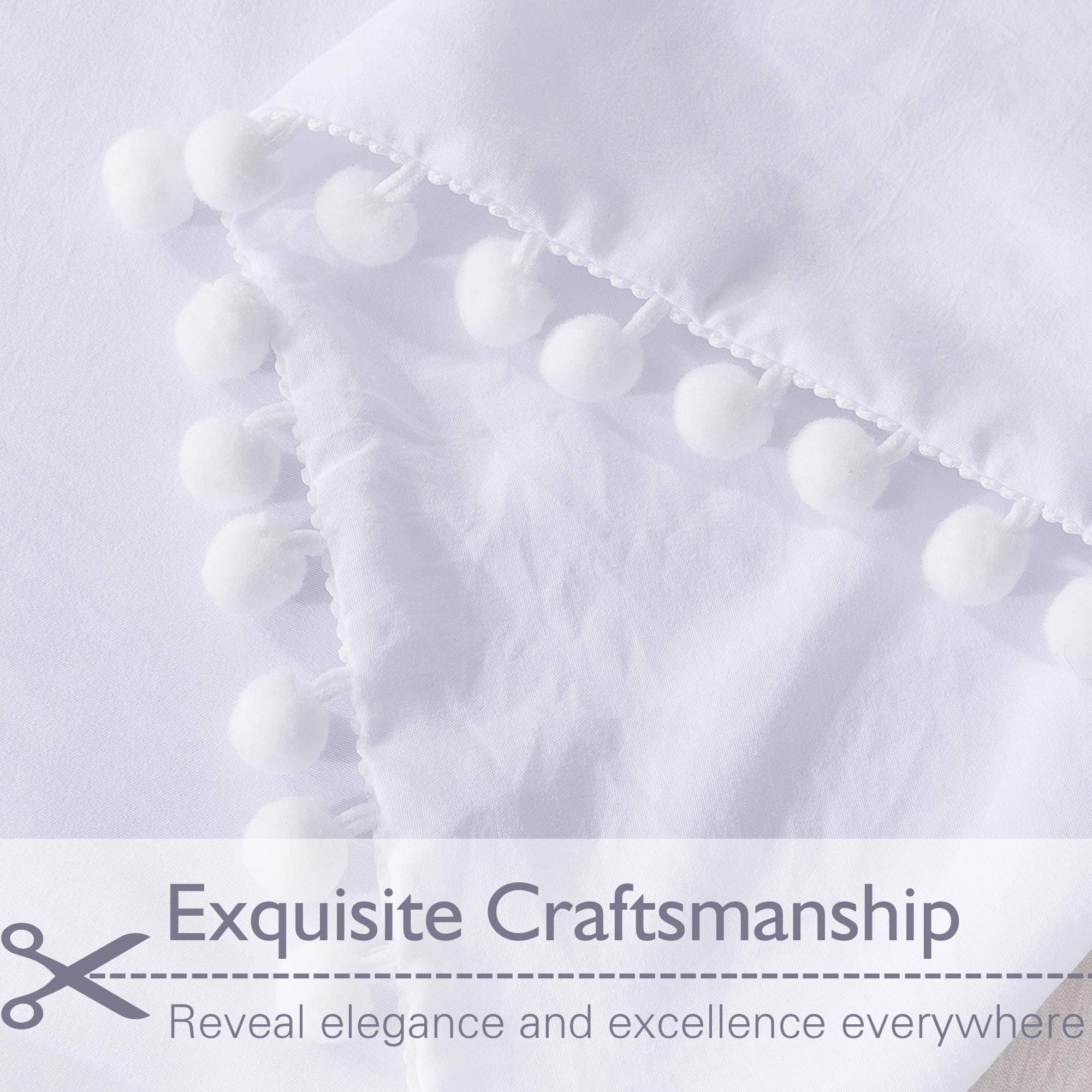 Andency Juego de Funda de Edredón con Flecos de Pom Pom - Imagen 4