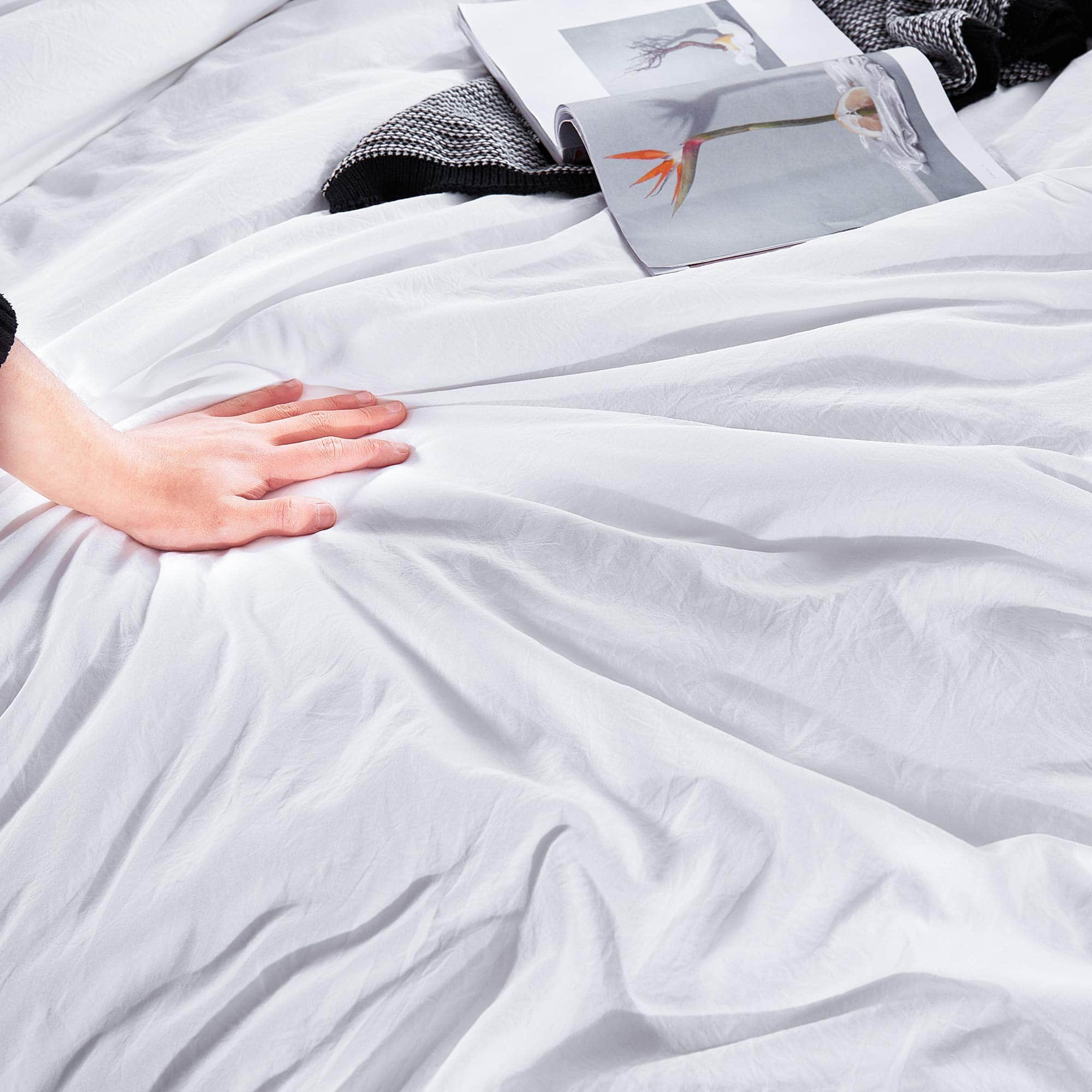 Andency Juego de Funda de Edredón con Flecos de Pom Pom - Imagen 9