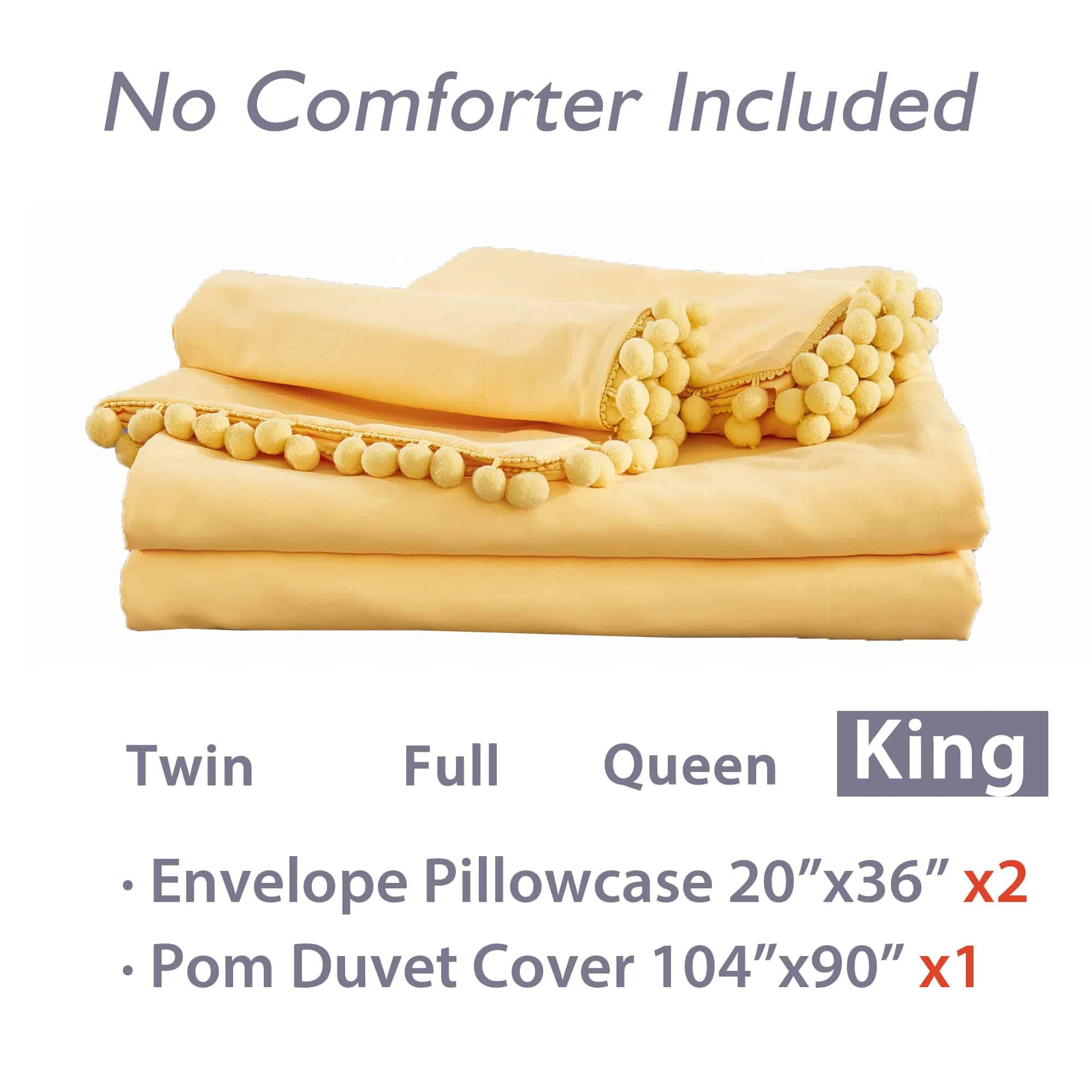 Andency Juego de Funda de Edredón con Borlas de Pom Pom, - Imagen 8