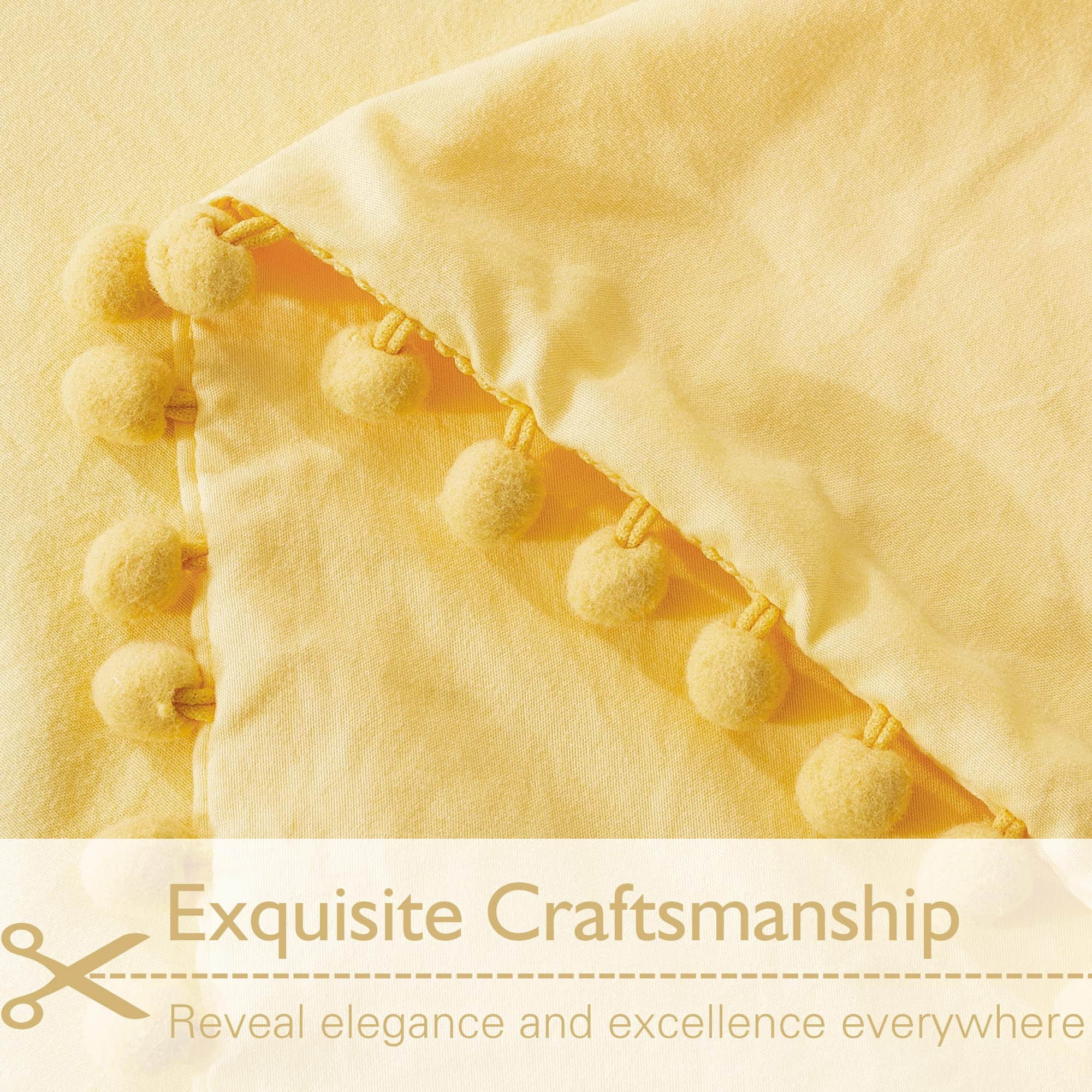 Andency Juego de Funda de Edredón con Flecos Pom Pom Tamaño - Imagen 4