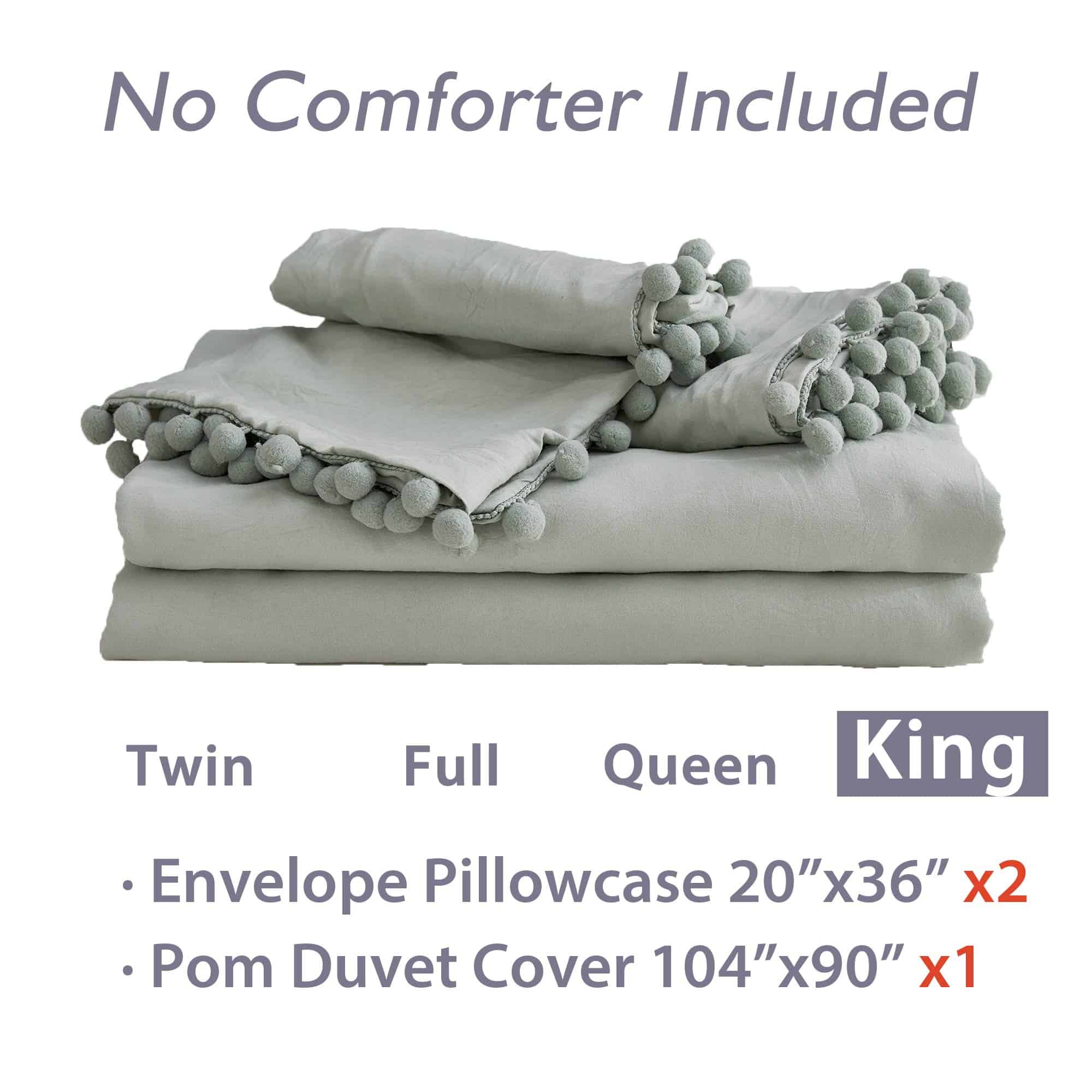 Andency King Duvet Cover Sage Green (104x90 Pulgadas), 3 - Imagen 8