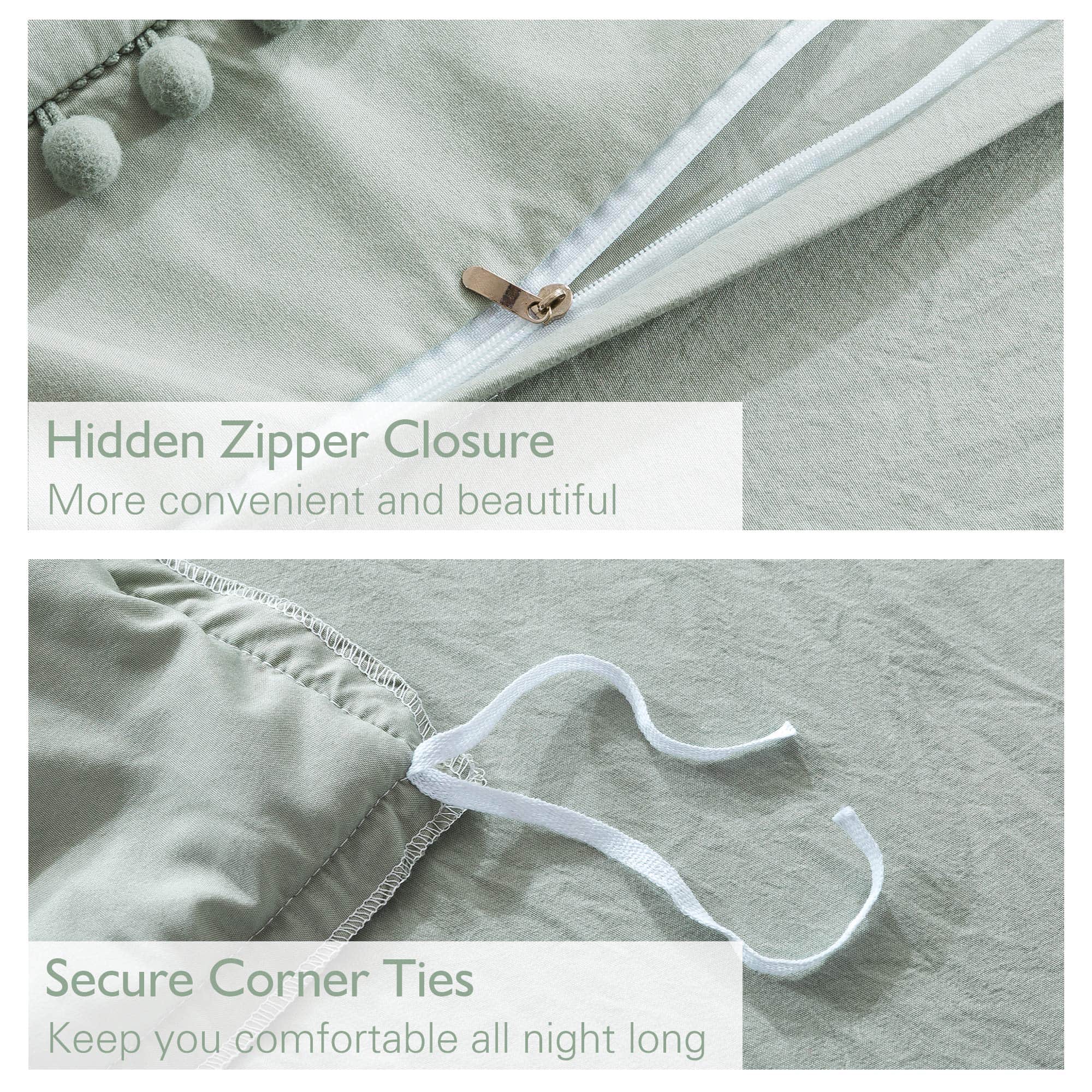 Andency Juego de Funda de Edredón Verde (66x90 Pulgadas), 2 - Imagen 6