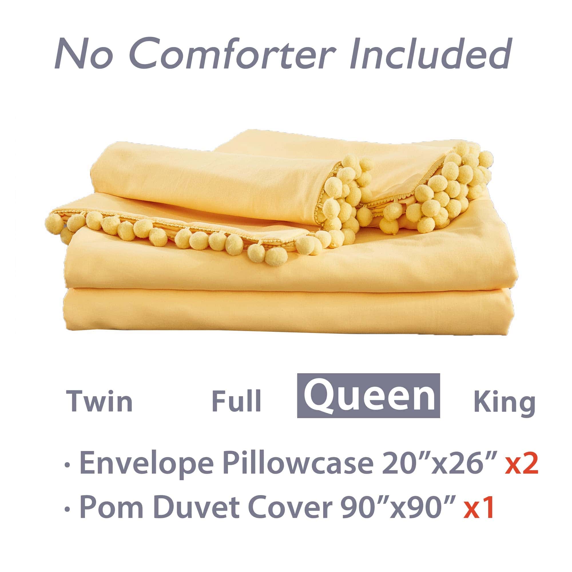 Andency Juego de Funda de Edredón con Flecos Pom Pom Tamaño - Imagen 8