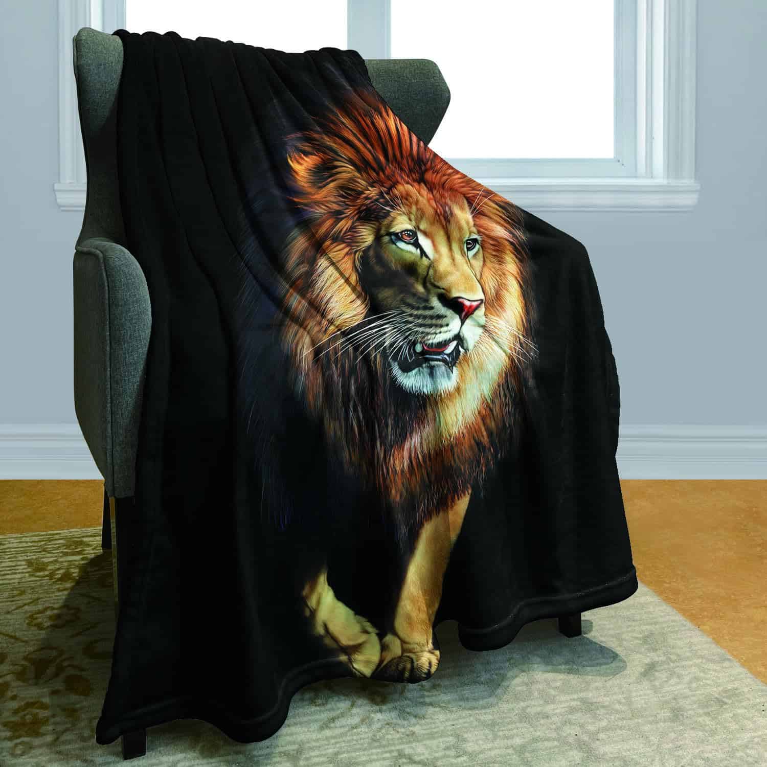 Manta de León HommomH Estampado Animal Suave y Cálida - - Imagen 3