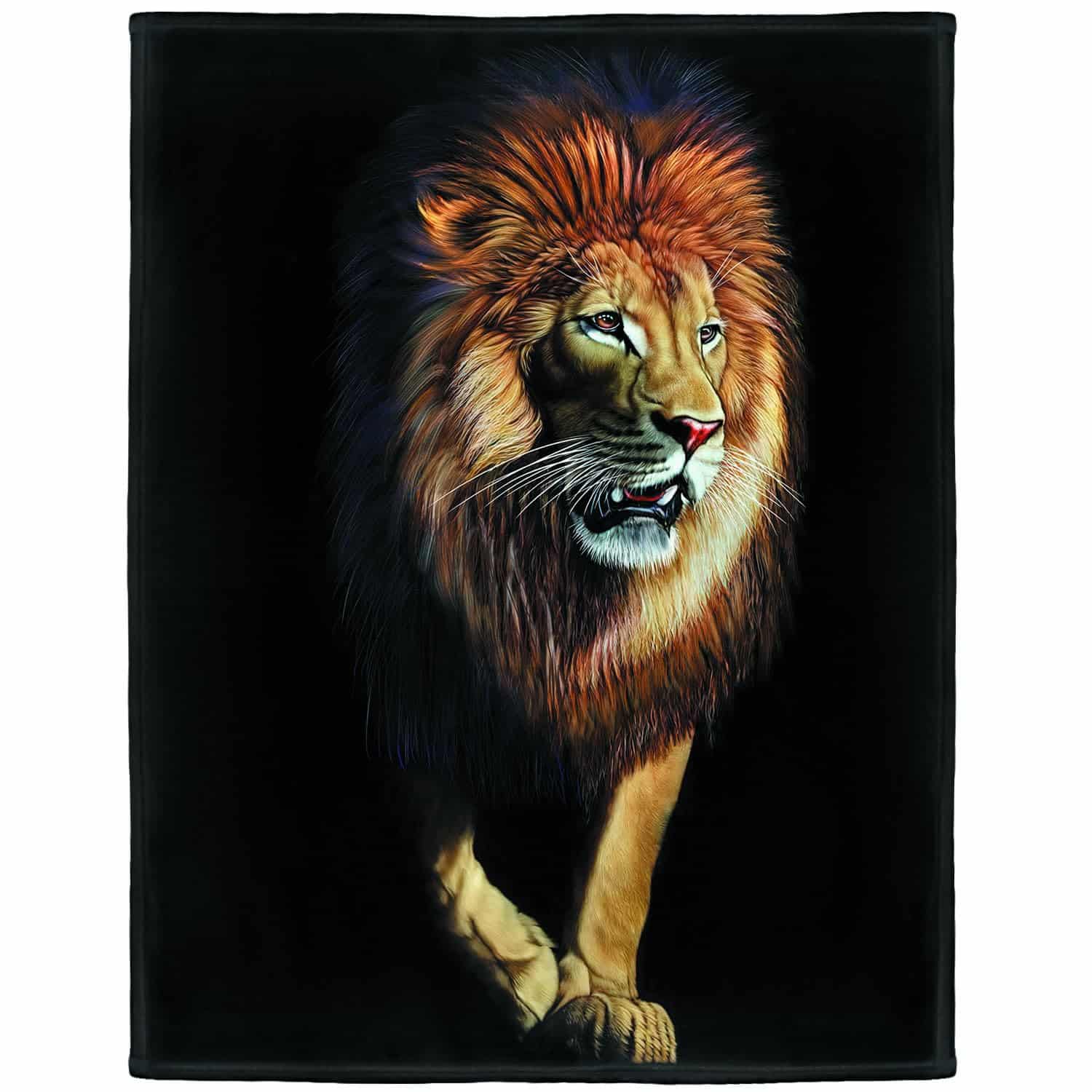 Manta de León HommomH Estampado Animal Suave y Cálida -