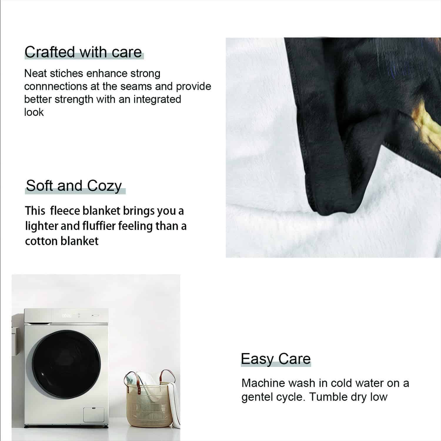 Manta de León HommomH Estampado Animal Suave y Cálida - - Imagen 7