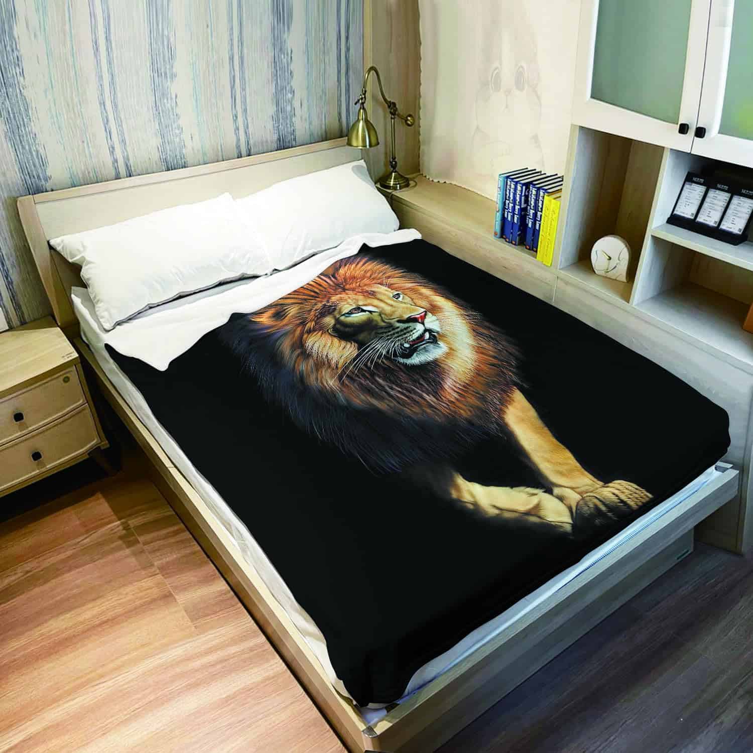 Manta de León HommomH Estampado Animal Suave y Cálida - - Imagen 4