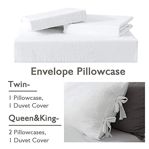 annadaif Funda de Edredón Blanco Tamaño Completo, 3 Piezas - Imagen 7