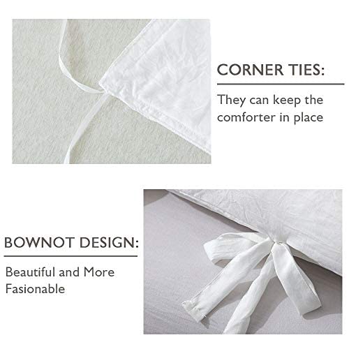 annadaif Funda de Edredón Blanco Tamaño Completo, 3 Piezas - Imagen 6