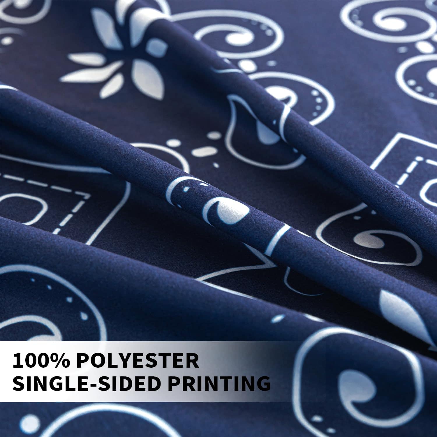 Juego de sábanas de franela de -Azul Marino - Imagen 3