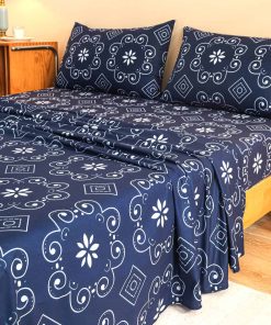 Juego de sábanas de franela de -Azul Marino