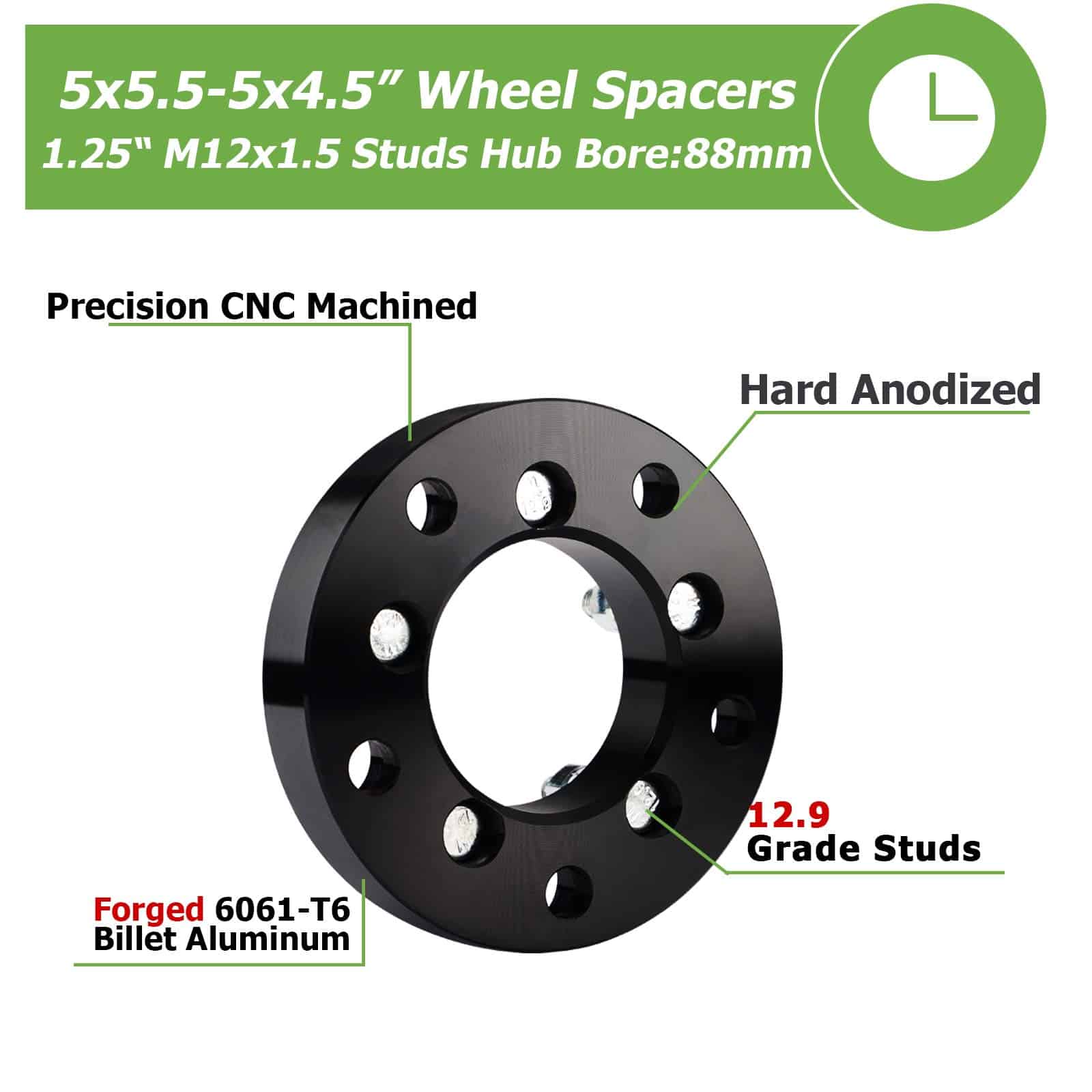 Adaptador de Rueda YIZBAP 5x5.5 a 5x4.5, 1.25 pulgadas - Imagen 6