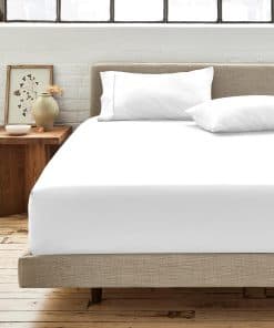 Sábana Ajustable King 100% Algodón Orgánico -Blanco