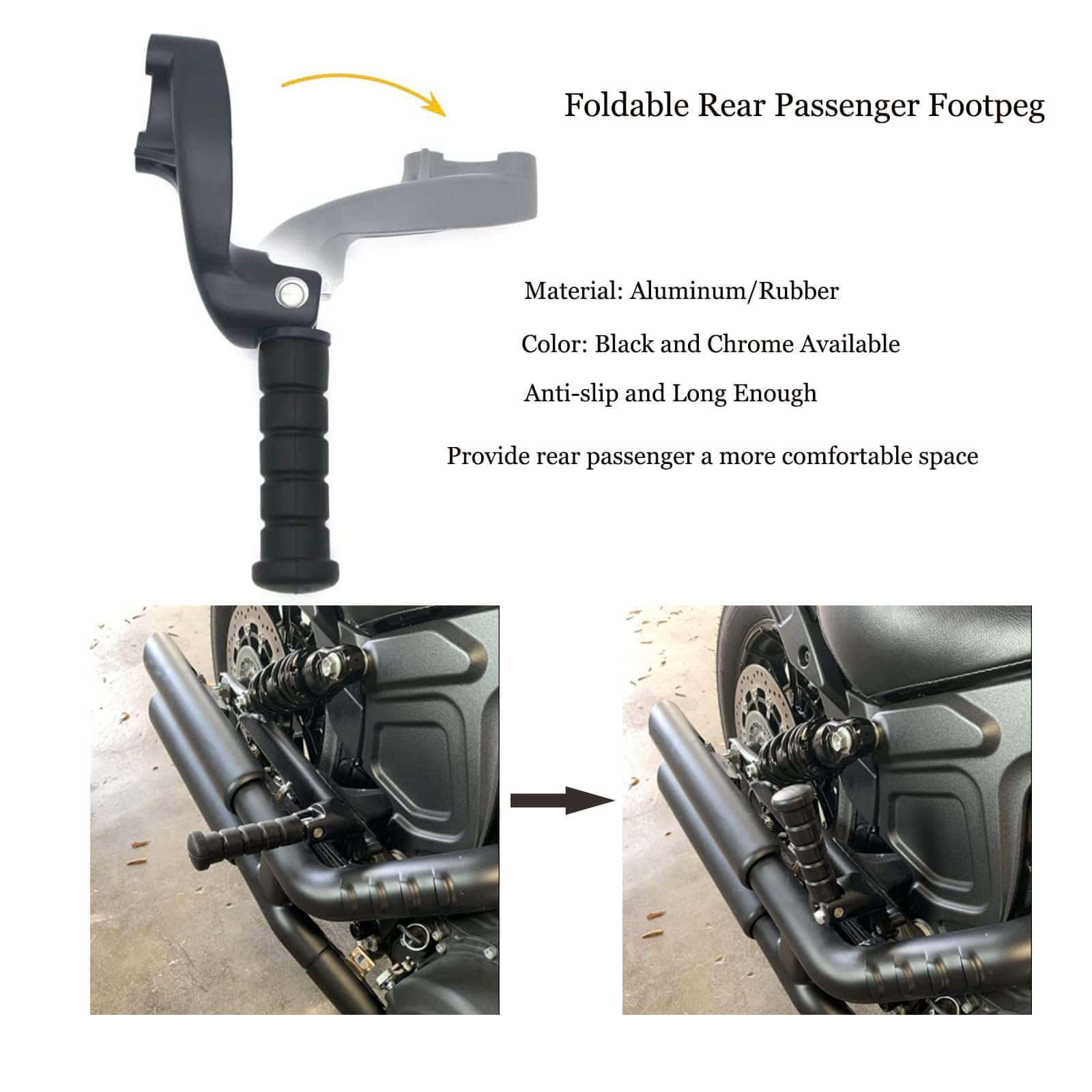COPART Reposapiés Plegables Traseros para Pasajeros de - Imagen 3
