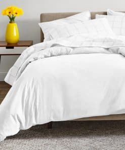 Juego de Funda de Edredón 100% Algodón -Blanco