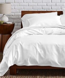 Juego de Funda de Edredón 100% Algodón -Blanco