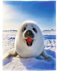 Manta de Lana de Felpa de Foca Linda para Mujeres Niñas