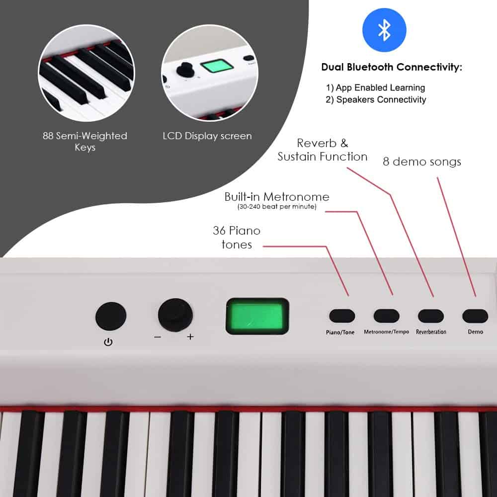 Teclado Piano Portátil Dulcette DX-10 de 88 Teclas | - Imagen 3