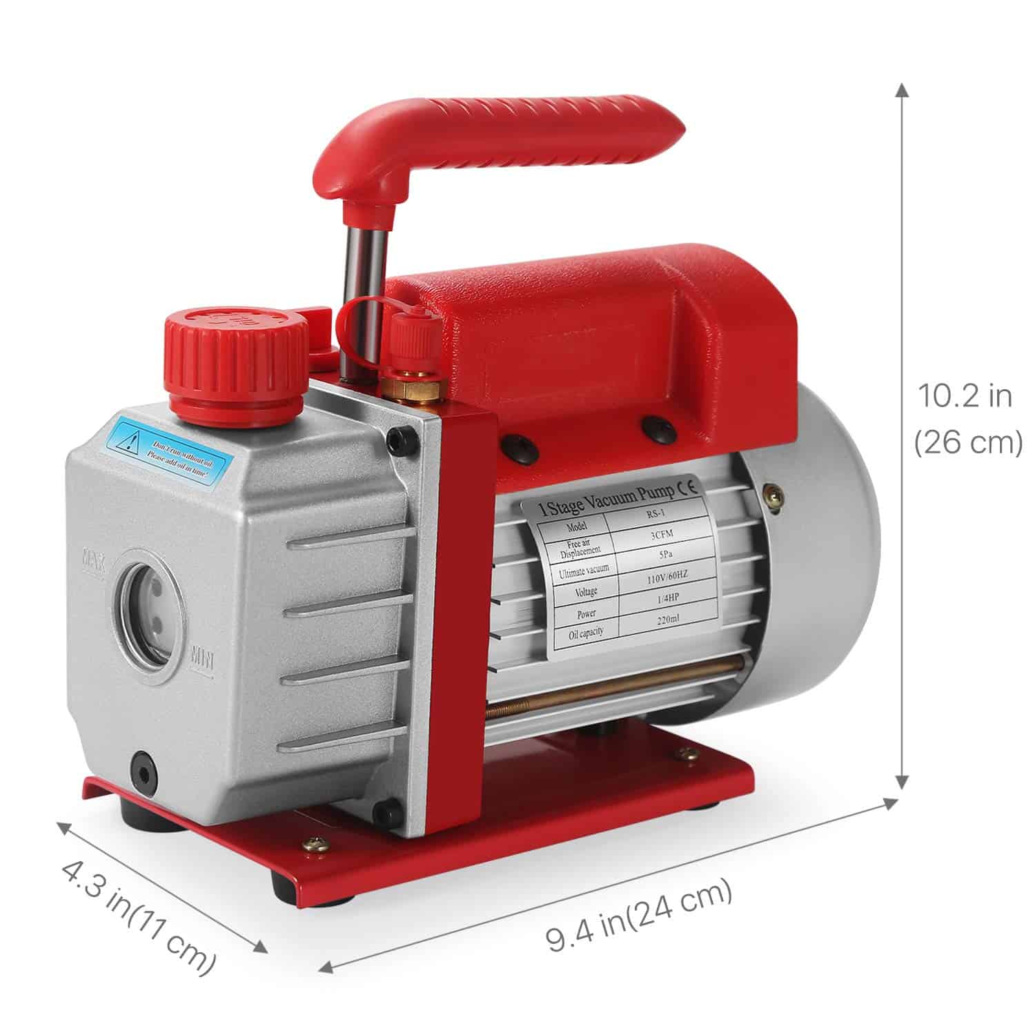 Bomba de Vacío HVAC Flexzion Eléctrica de una Etapa 3CFM - Imagen 8
