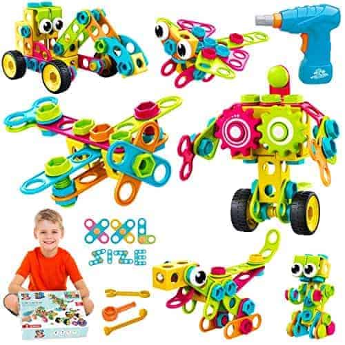 MOBI-US Toys 260 Piece STEM Kit de Construcción de Juguetes