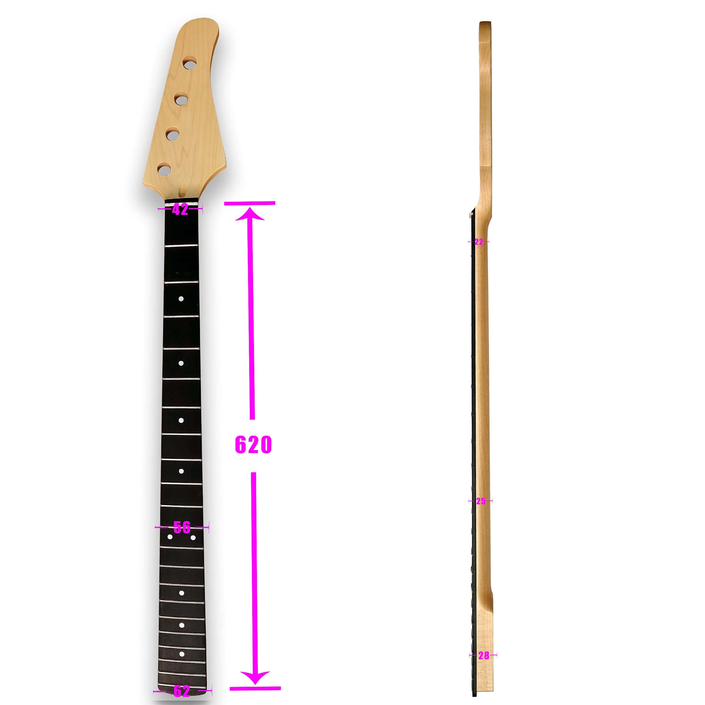 Cuello de Guitarra Bajo Eléctrico de 4 Cuerdas 21 Trastes - Imagen 3