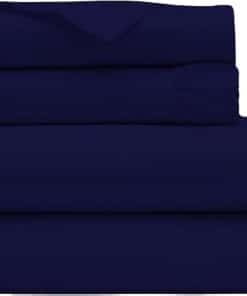 Juego de Sábanas de Algodón Egipcio 100% -Azul Marino