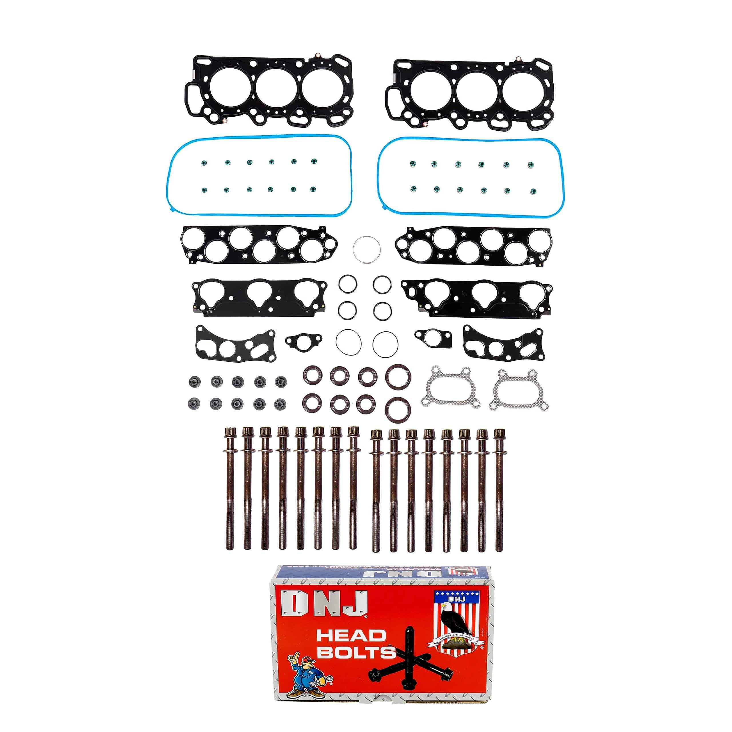 Juego de empaques de culata DNJ HGB285 con kit de pernos de