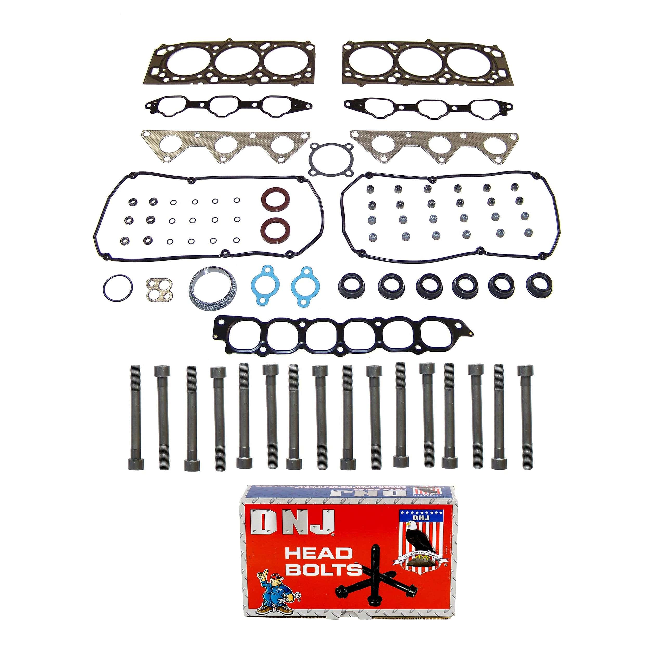 Juego de empaques de culata DNJ HGB169 con kit de pernos de