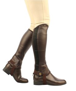 Half Chaps de Equileather Saxon, Marrón, Adultos Talla