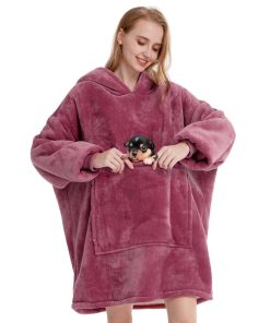 Manta con Capucha Zip Sherpa Anccion con Mangas Largas,