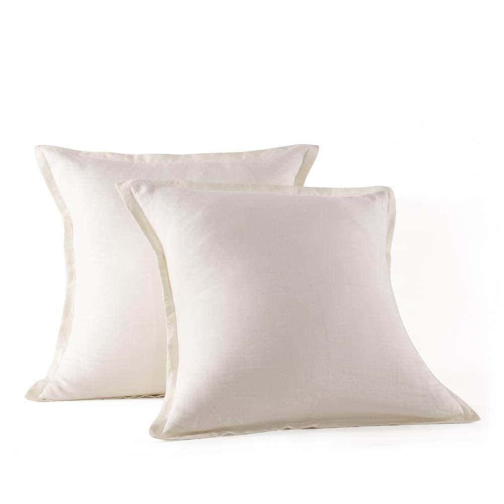 Fundas de Almohada Europeas de Lino Francés -Beige