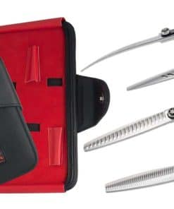 Kenchii Grooming Shinobi Juego de 4 Tijeras de Doble Giro,