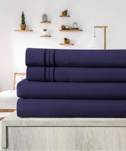 Juego de sábanas Elif Split King Size -Azul Marino