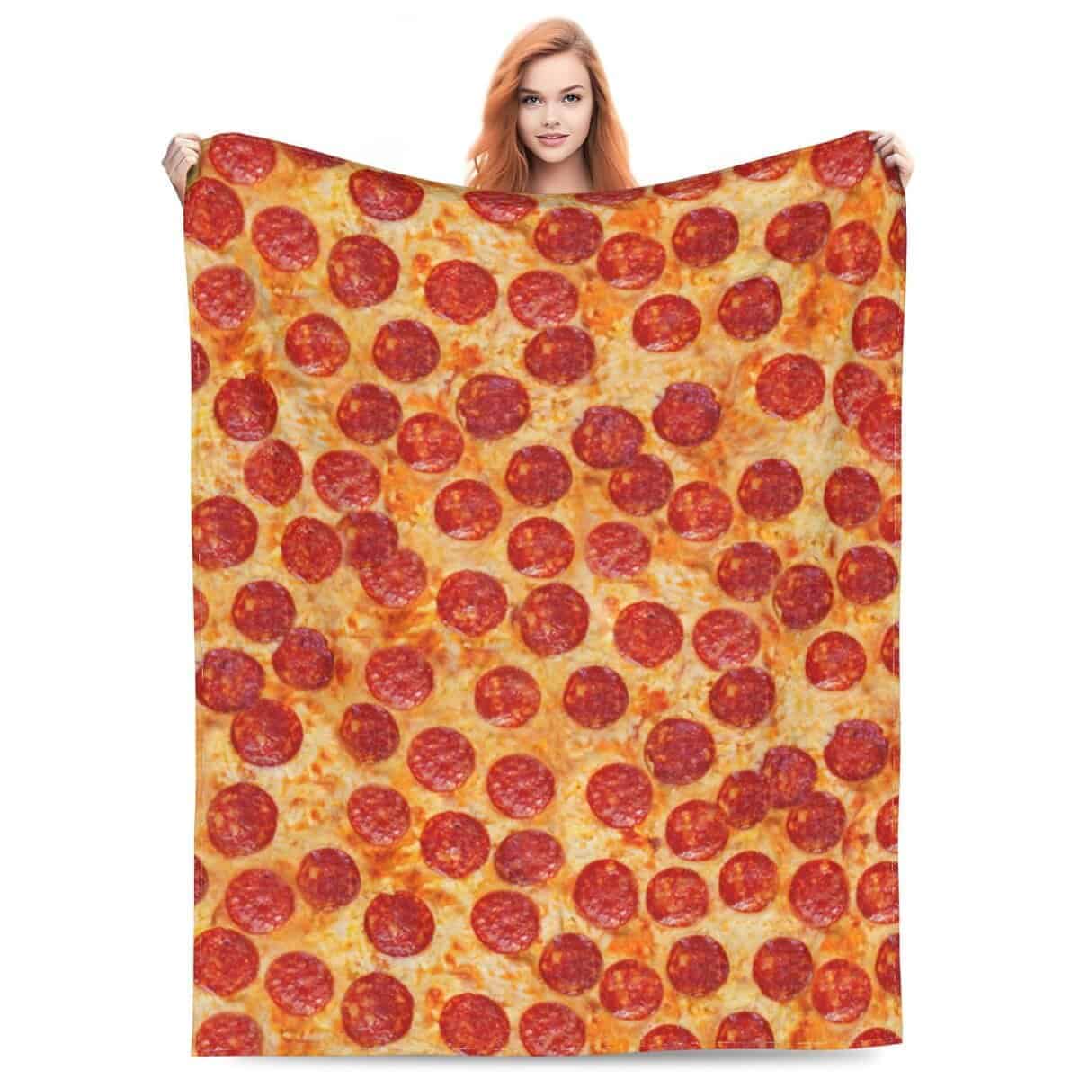 Manta de Cama de Franela de Pizza BLUBLU, Manta de Tirar