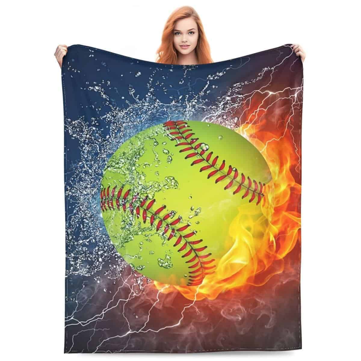 Manta de cama de forro polar de franela BLUBLU Fire